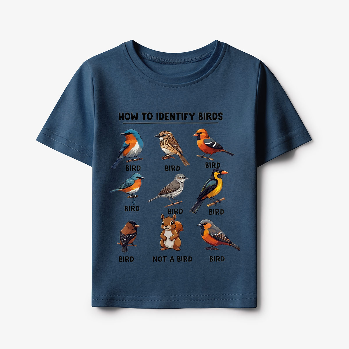 Funny Bird How to Identify Birds Kids T-Shirt