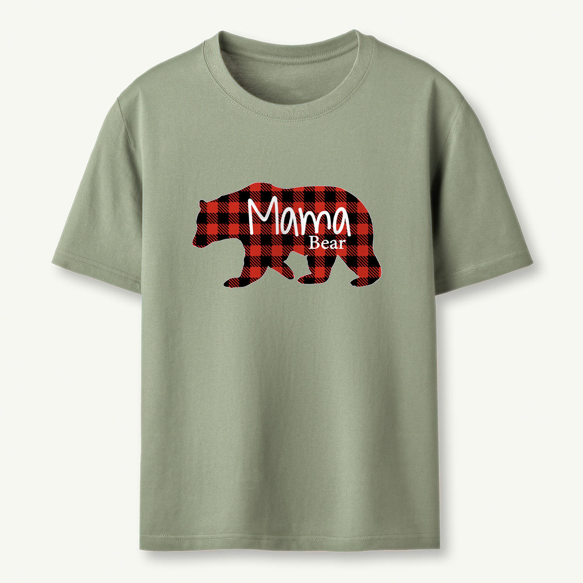 Mommy Bear Buffalo Red Plaid T-Shirt