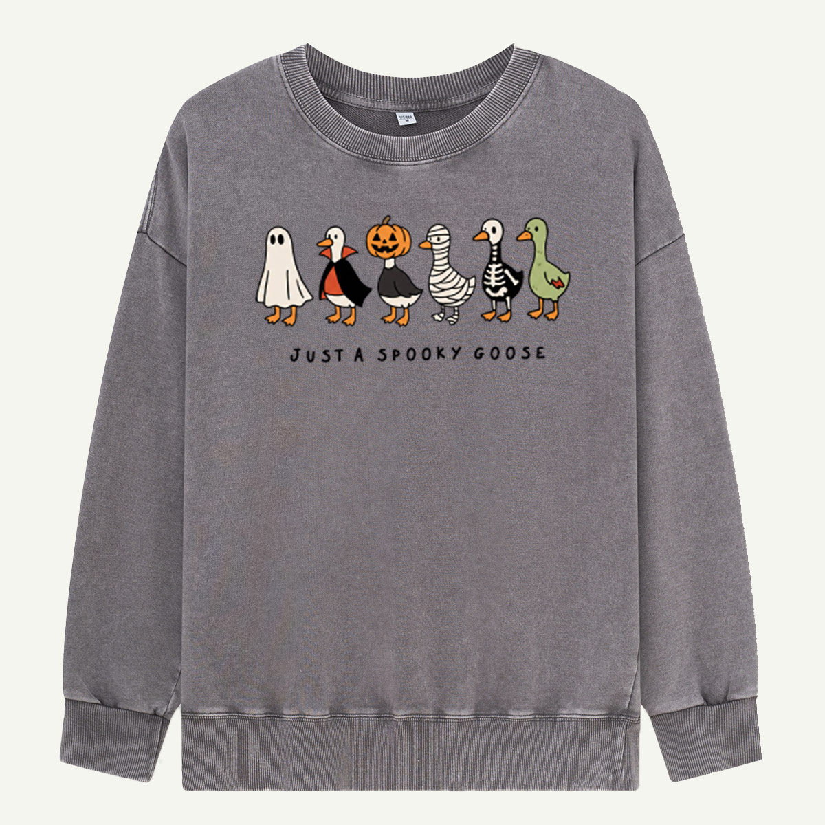 Just a Spooky Goose Costume Lineup Washed Sweatshirts