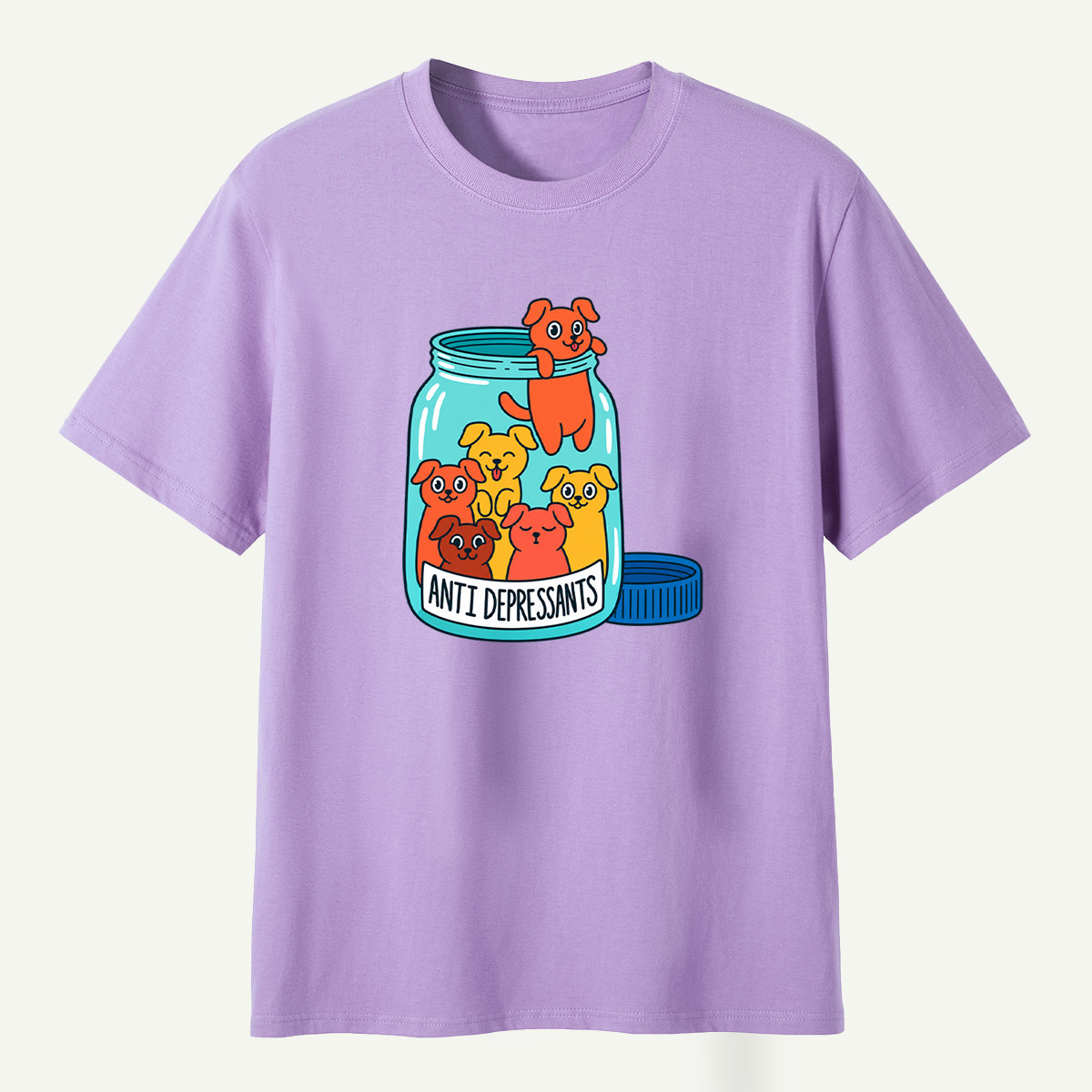 Anti Depressants Puppy Jar Funny Illustration T-Shirt
