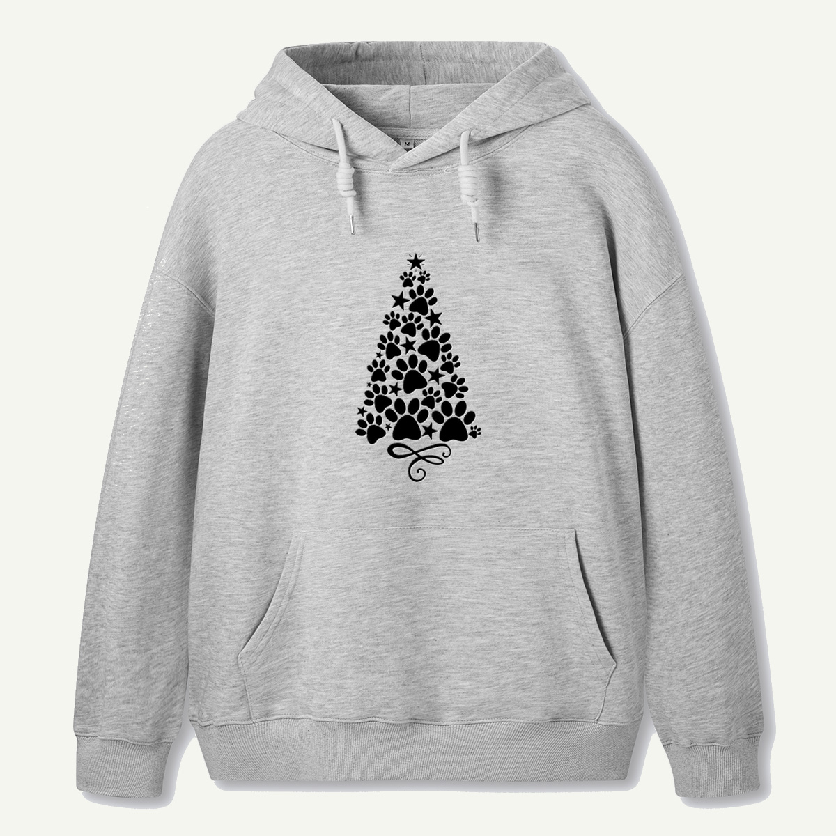 Christmas Tree Made Of Pet Paw Prints And Stars Hoodie
