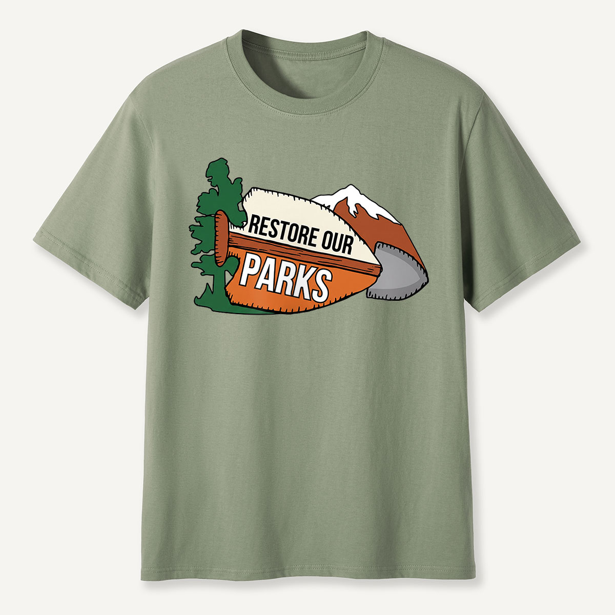 Restore Our Parks Football Badge T-Shirt