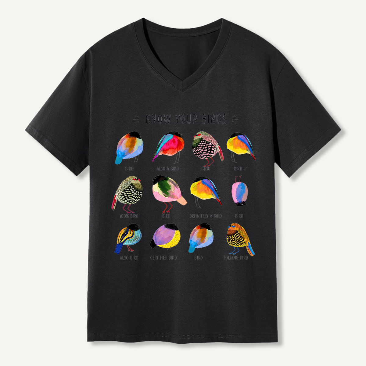 Colorful Bird Guide V-neck T-Shirt