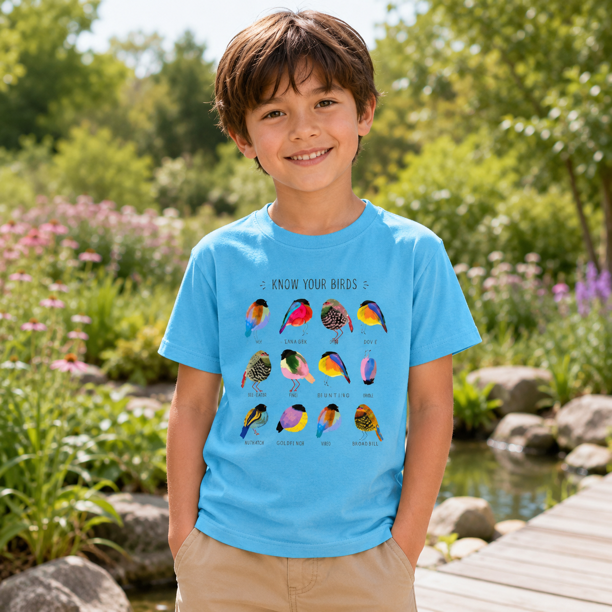 Colorful Bird Guide Kids T-Shirt