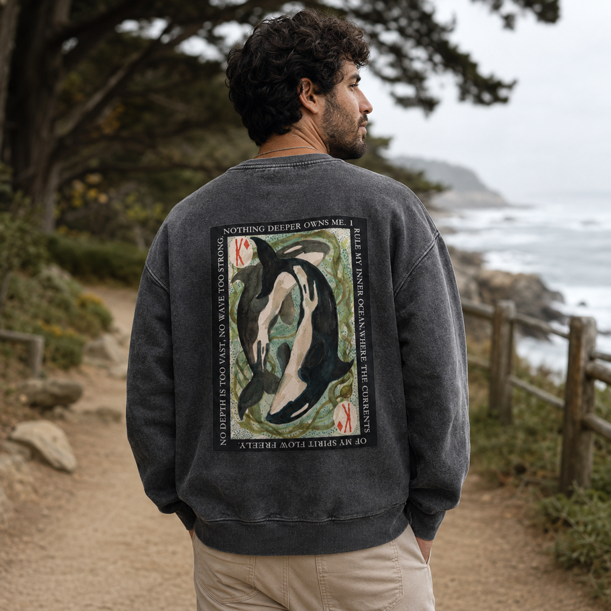 Where My Inner Ocean Flows Free Washed Sweatshirts