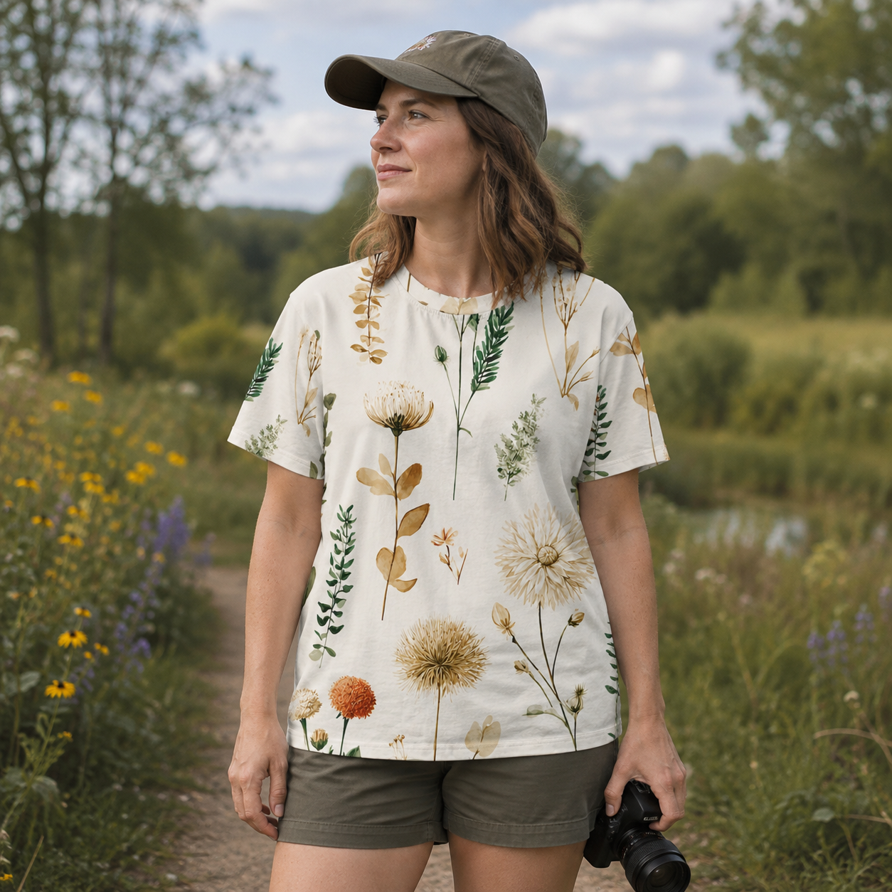Vintage Meadow Wildflower Study Premium Eco Tee