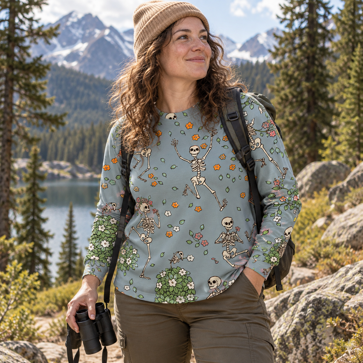 Soft Sage Ditsy Pattern Premium Pure Cotton Long Sleeves