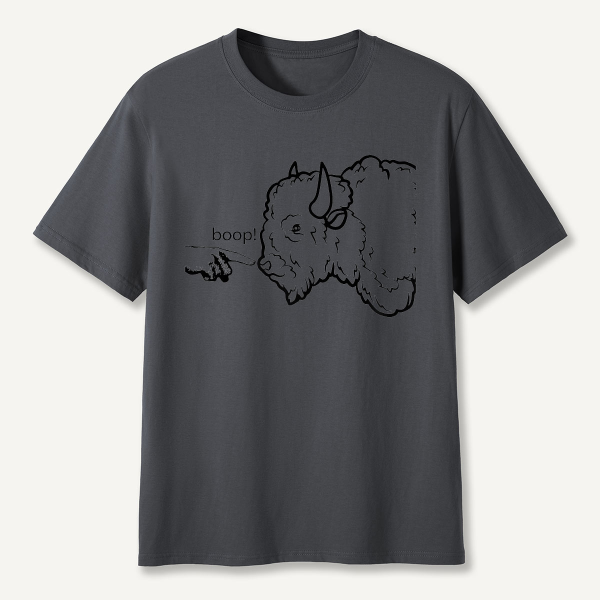 Boop the Bison Funny Line Art T-Shirt