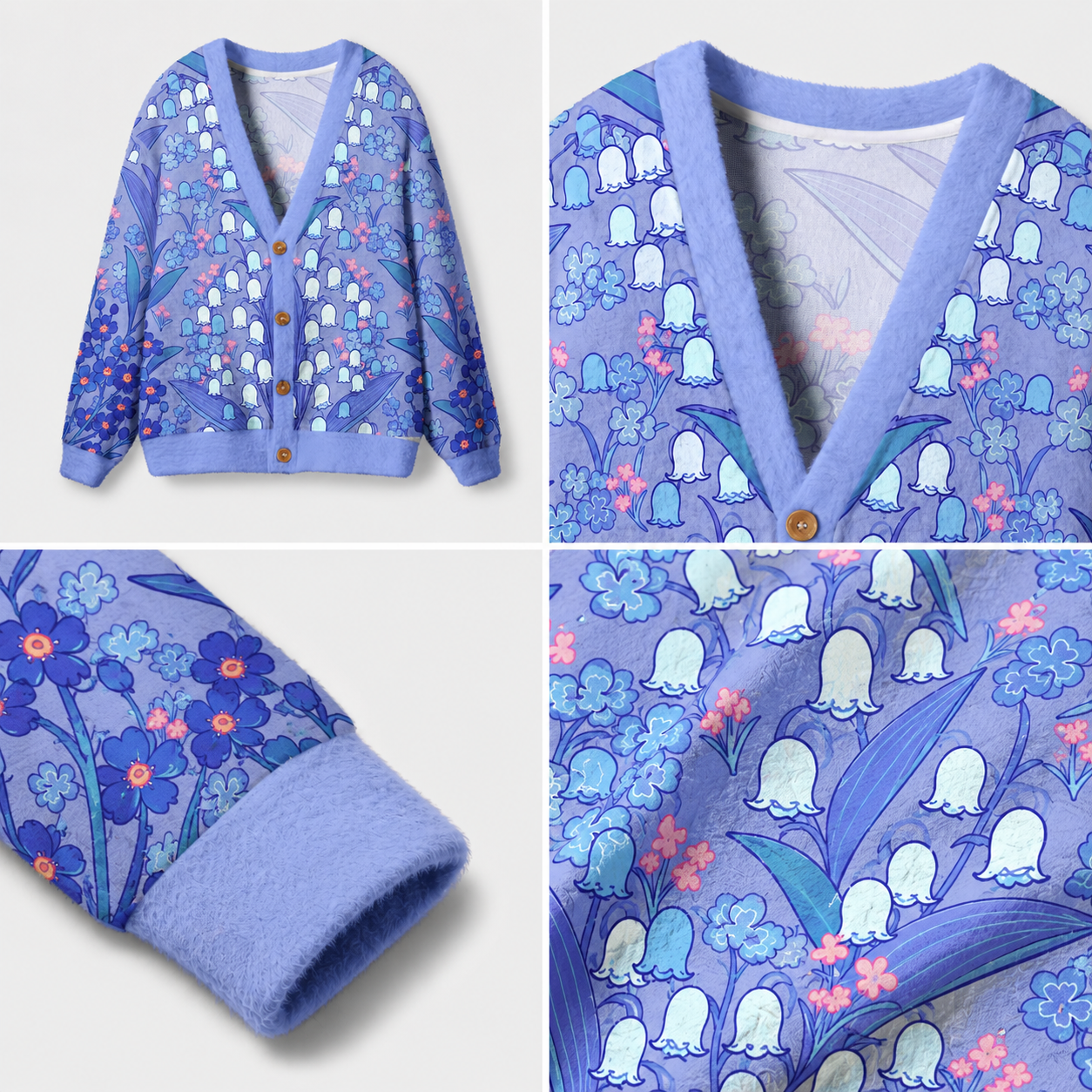 Bellflower Blue Parade Ugly Cardigan Sweaters