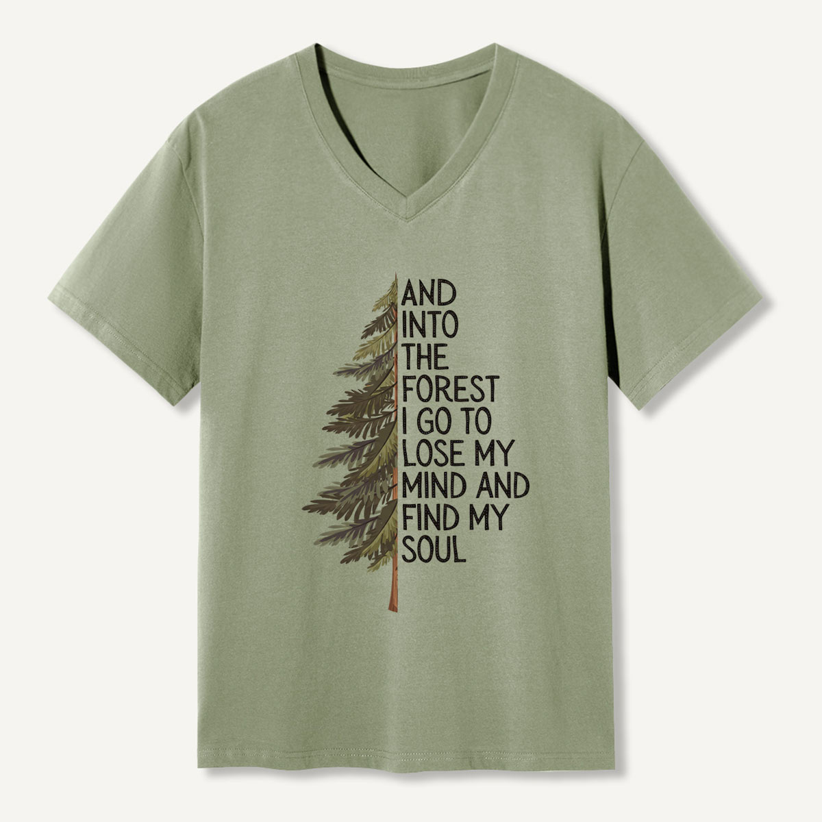Into the Forest Tree Quote V-neck T-Shirt