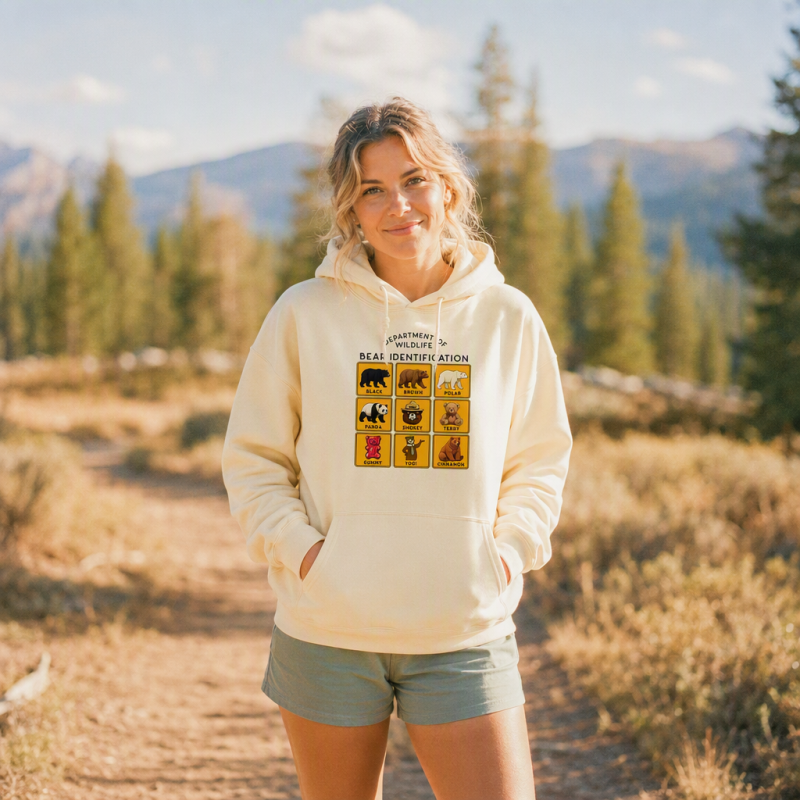 Department of Wildlife Bear Identification Grid Hoodie