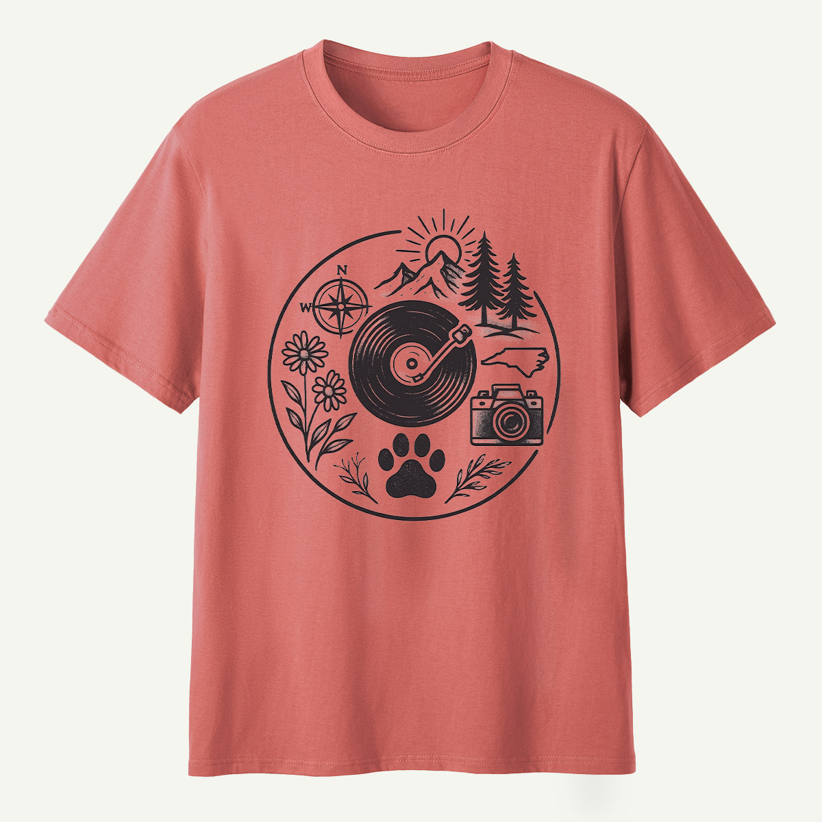 Nature Adventure Yin Yang Circle T-Shirt