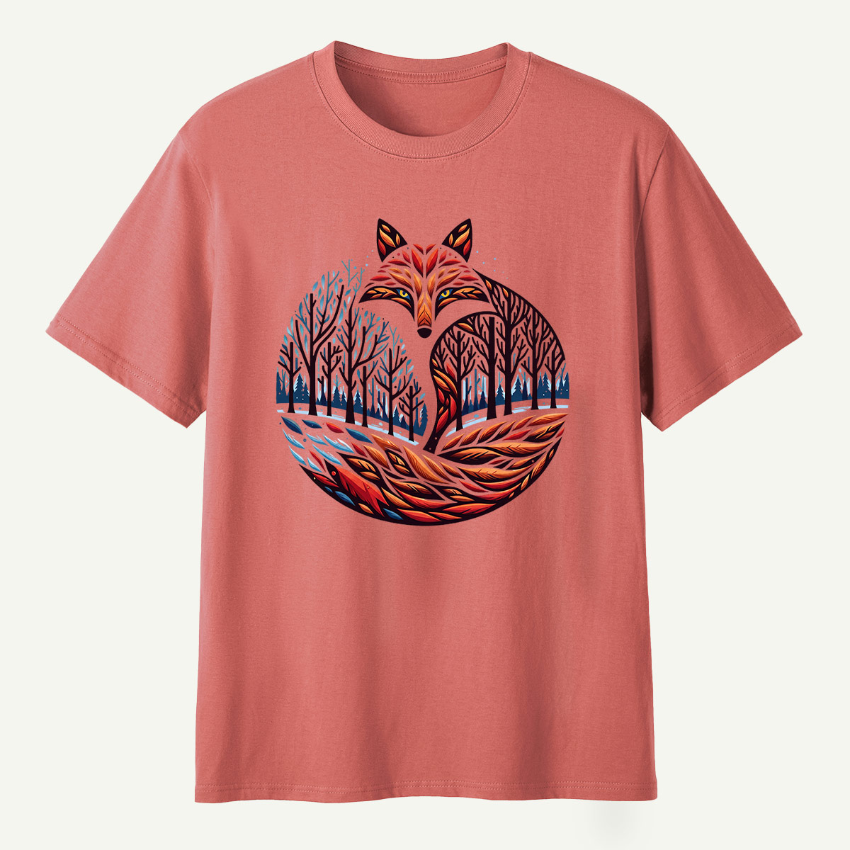 Fox Tail Winter Forestscape T-Shirt