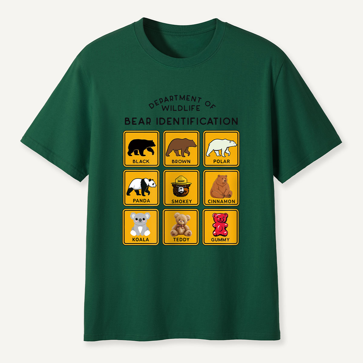 Department of Wildlife Bear Identification Grid T-Shirt