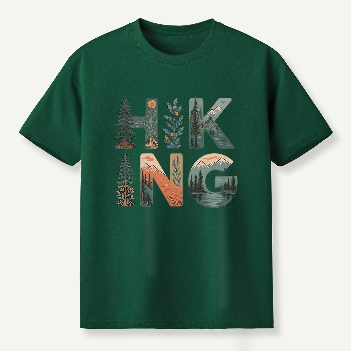 Hiking Forest Letter Art T-Shirt