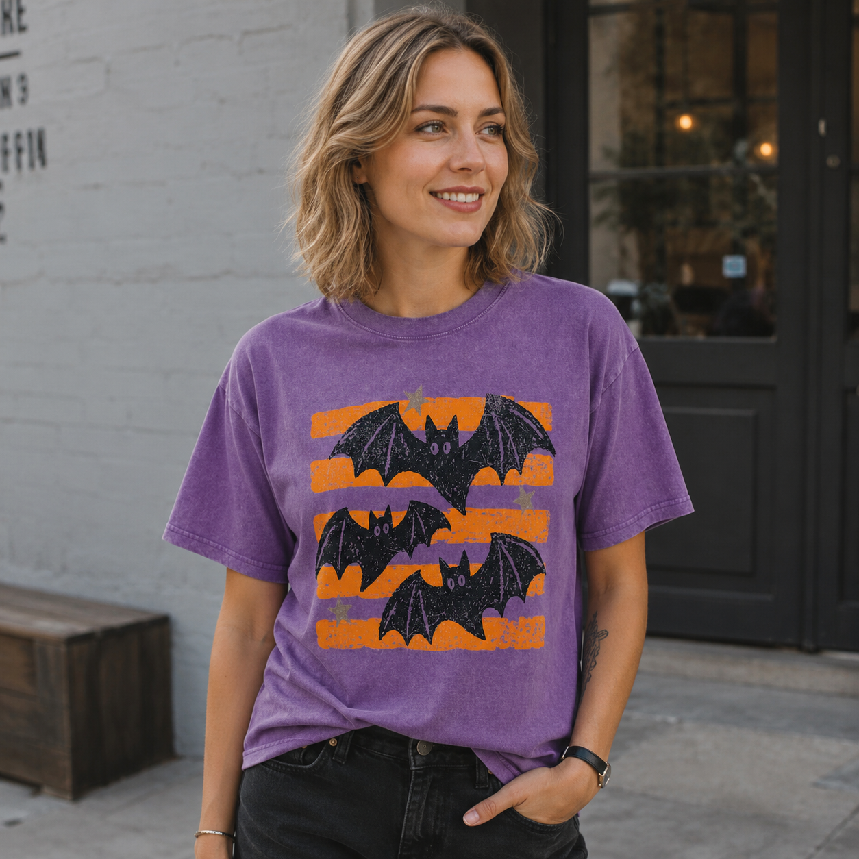 Retro Bat Flight Washed T-Shirt