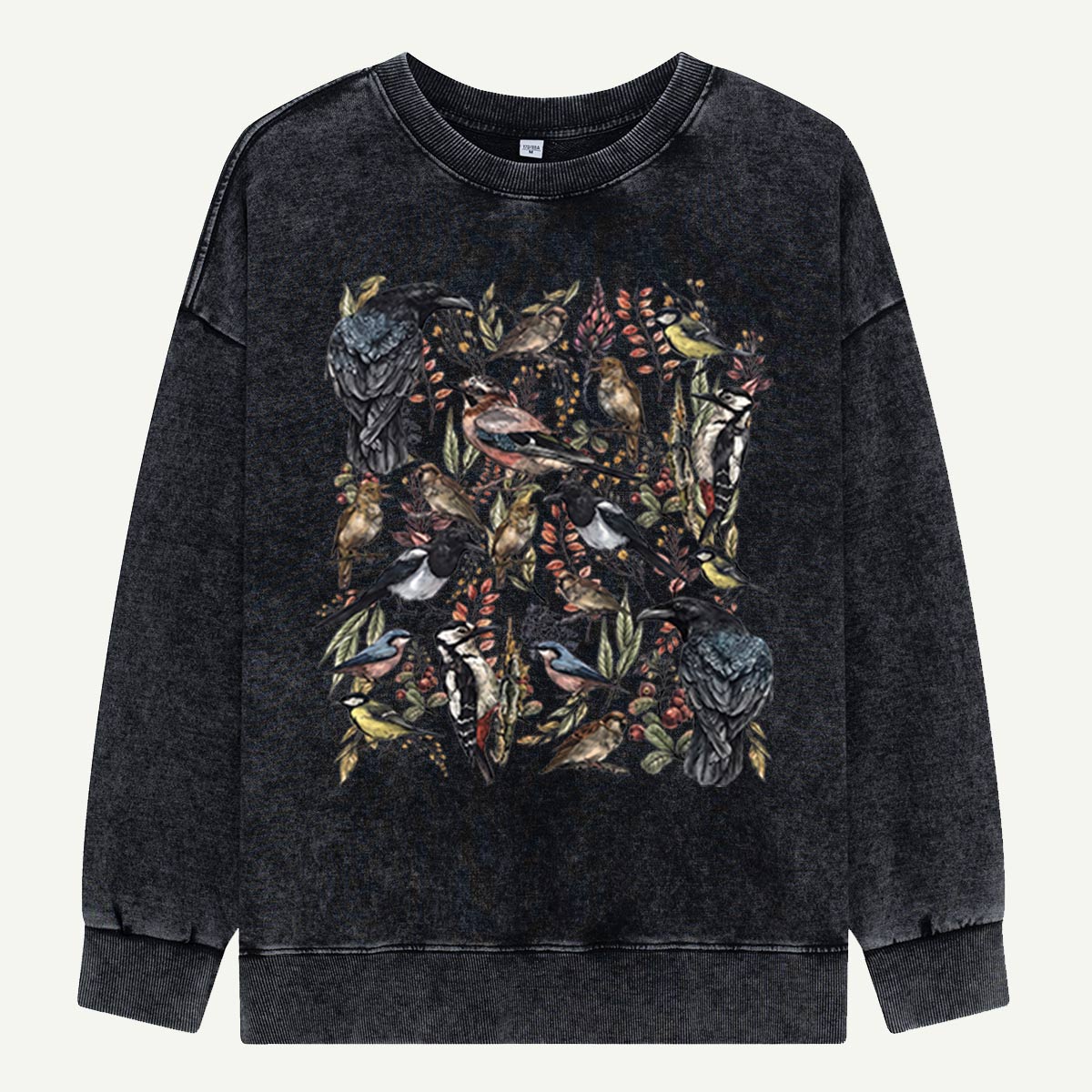 Vintage Wild Birds Botanical Washed Sweatshirts