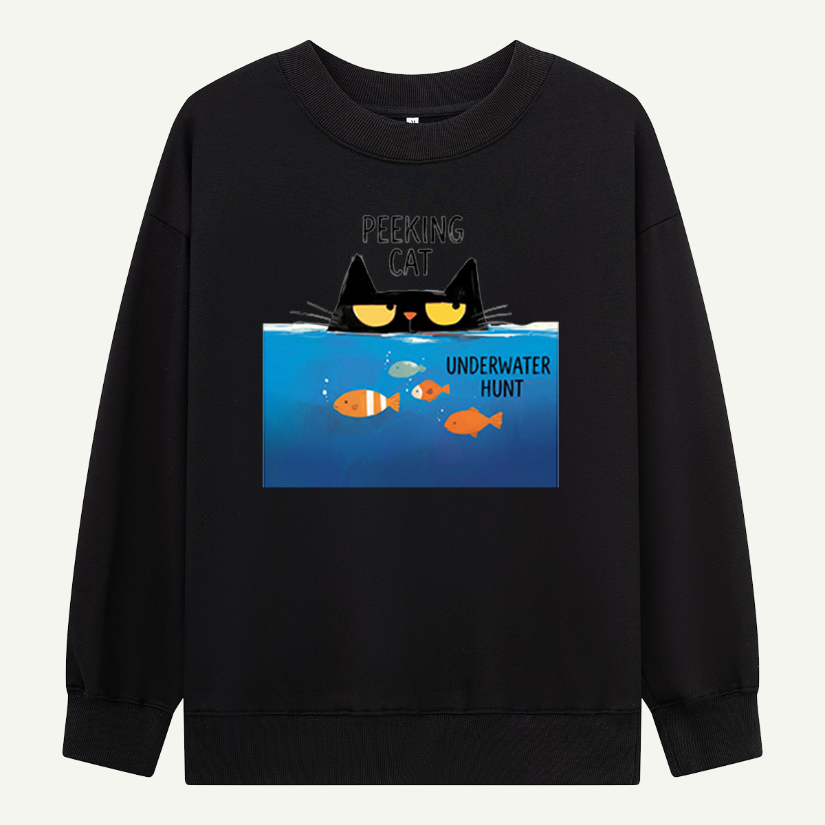 Peeking Cat Underwater Hunt Sweatshirts