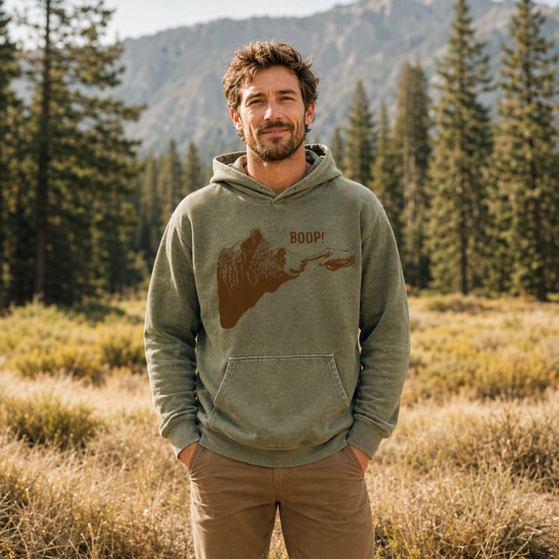 Boop Bear Nose  Washed Hoodie