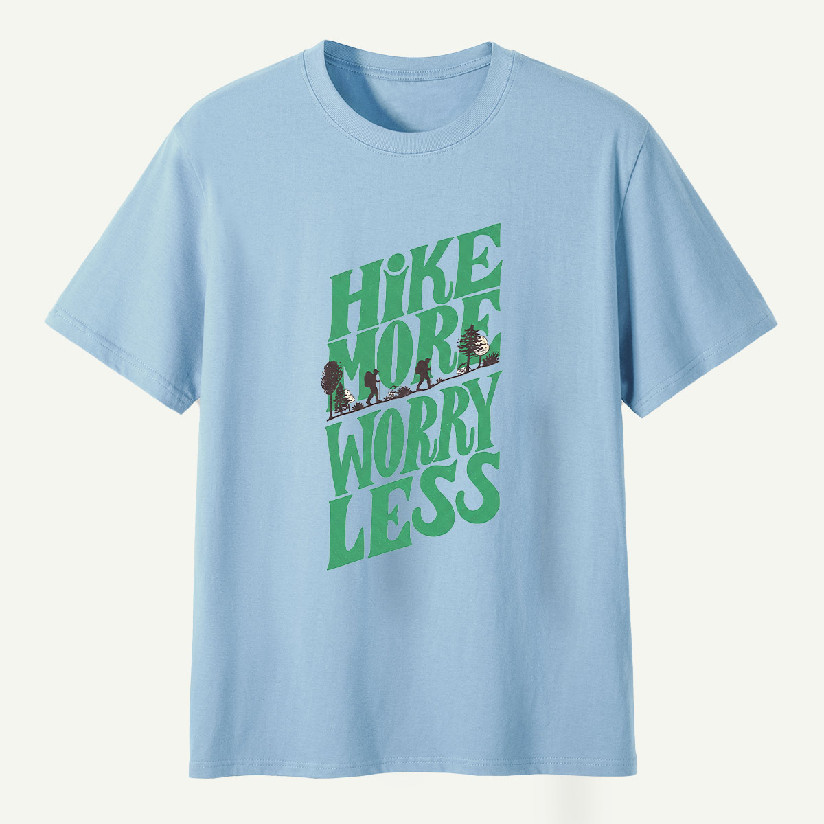 Hike More Worry Less Retro Outdoor Quote T-Shirt