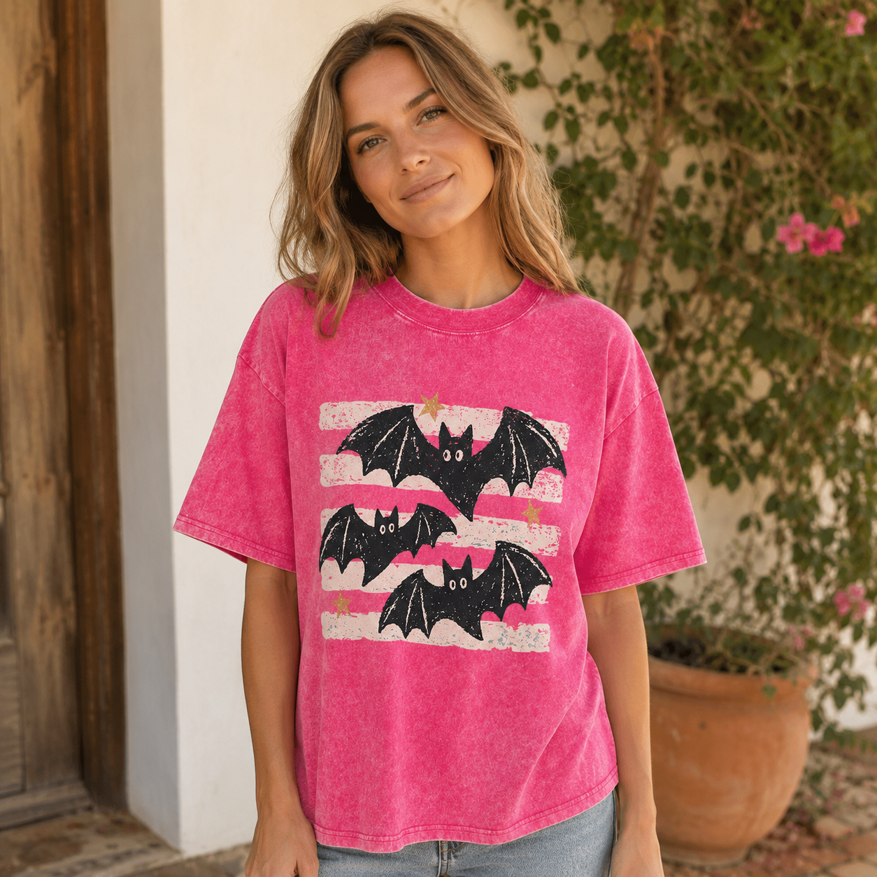 Three Bats After Dark Washed T-Shirt