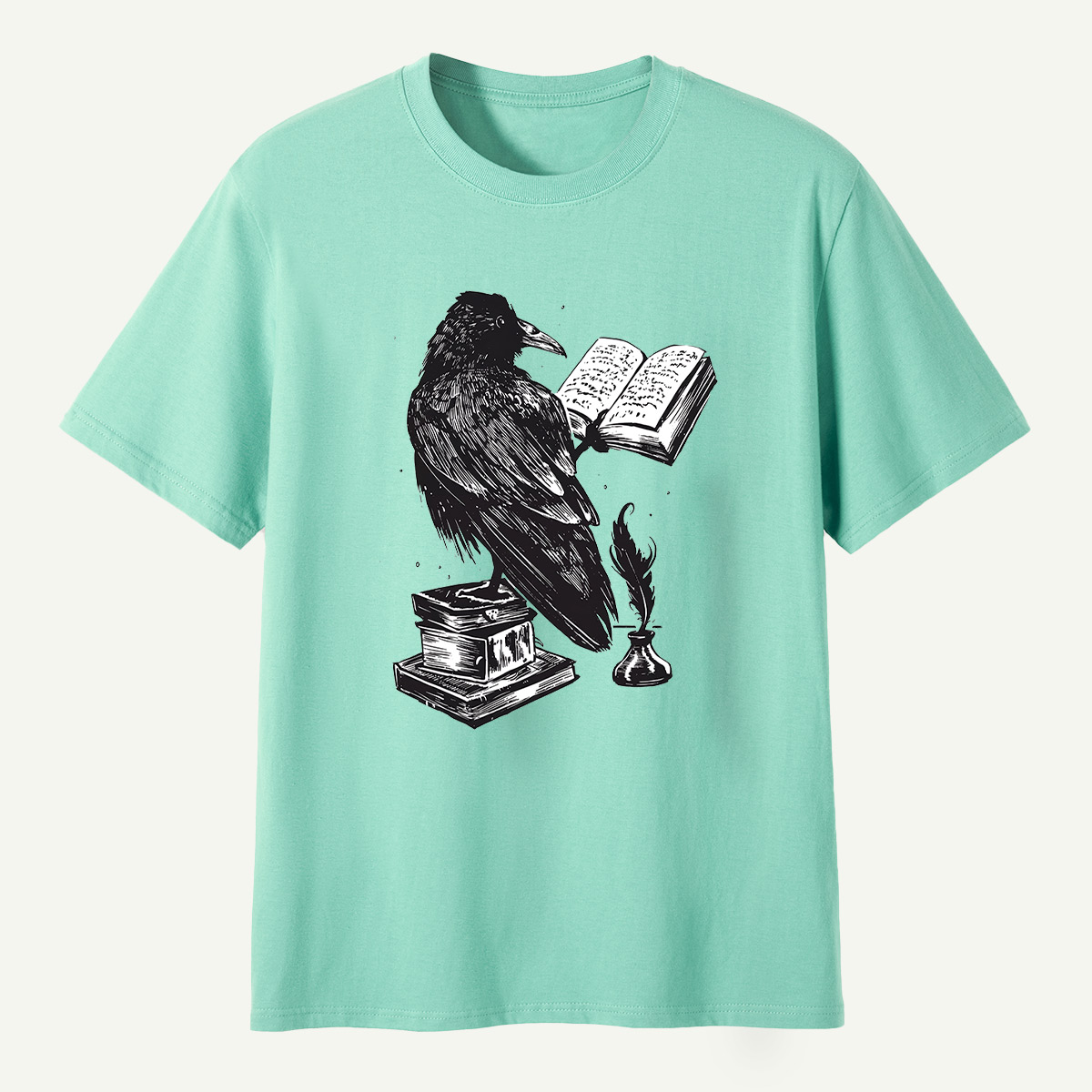 Raven Scholar Reading Books T-Shirt