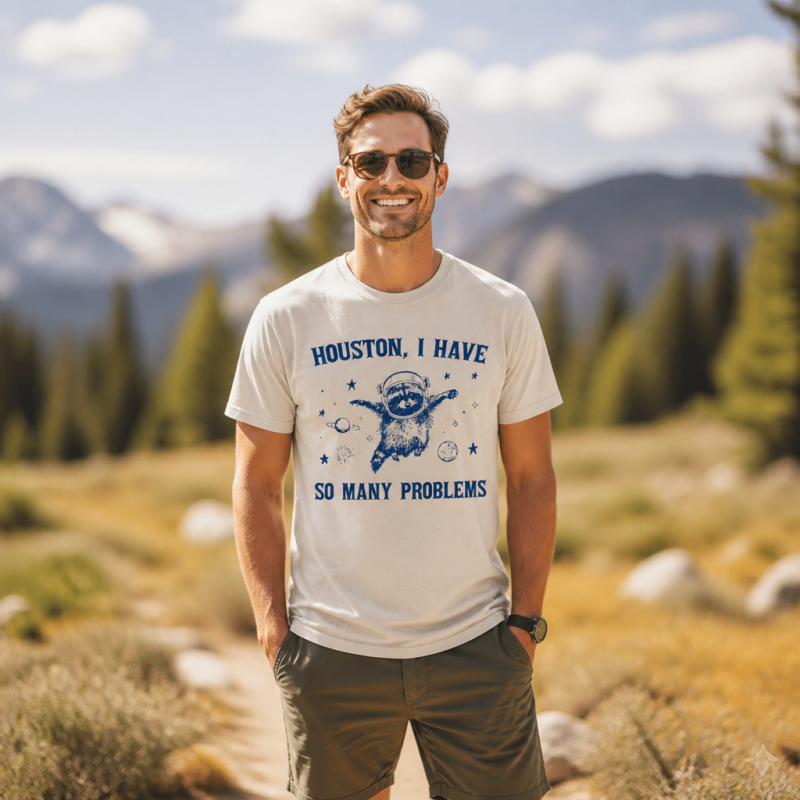 Houston I Have So Many Problems Space Sloth T-Shirt