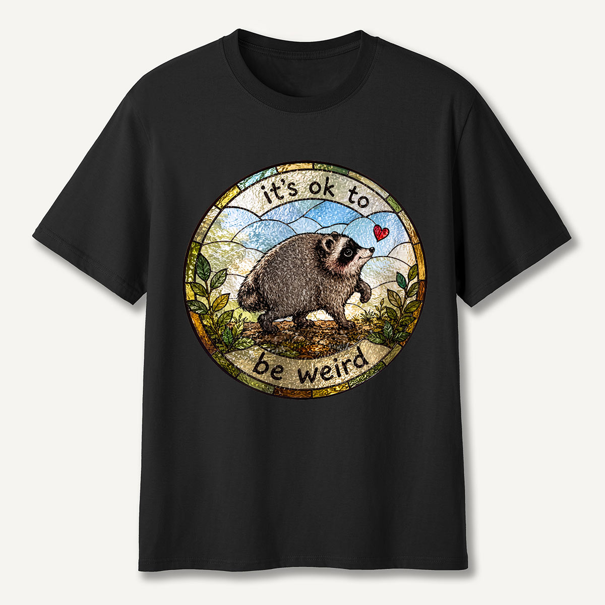 It’s OK to Be Weird Jimothy Round Art  T-Shirt