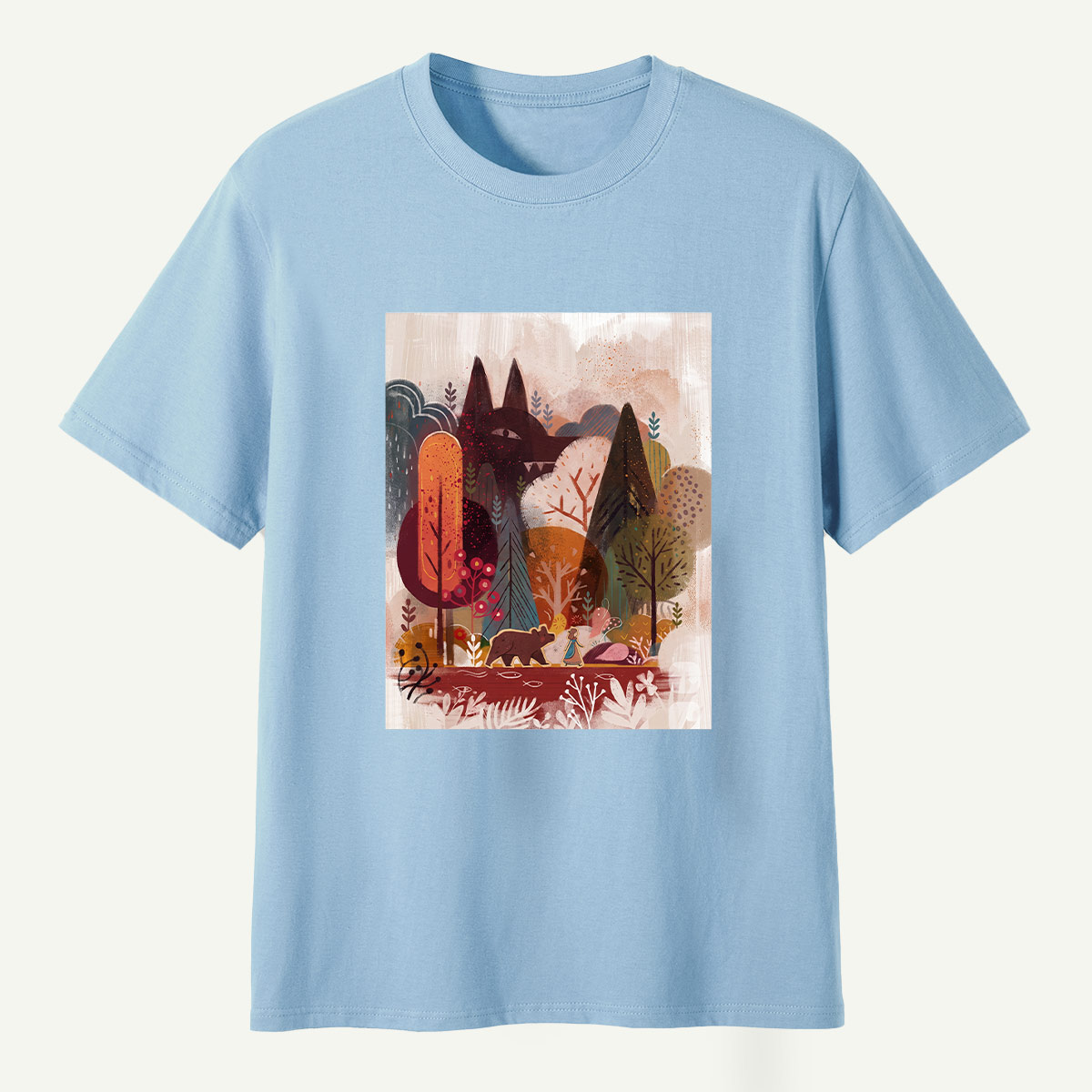 Autumn Fox Forest Storybook Scene T-Shirt