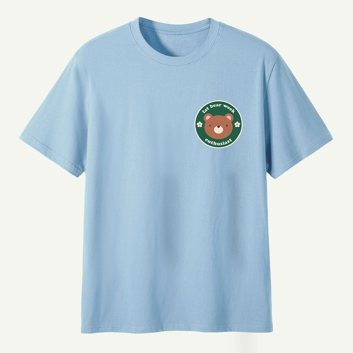 Fat Bear Week Enthusiast Cute Bear Badge T-Shirt