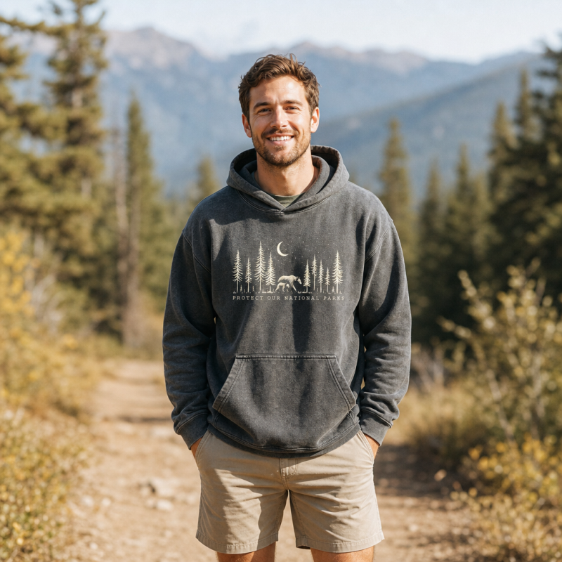Protect The National Parks Environmental Activism Washed Hoodie