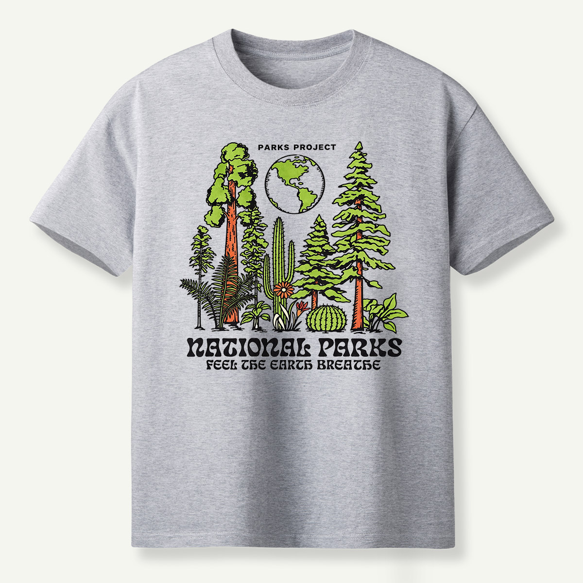 National Parks Feel The Earth Breathe Redwood Cactus Forest T-Shirt