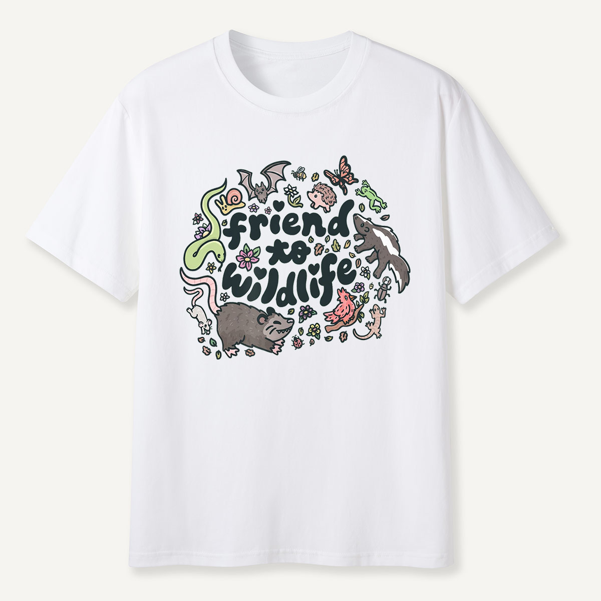 Friend to Wildlife Cute Animals Doodle T-Shirt