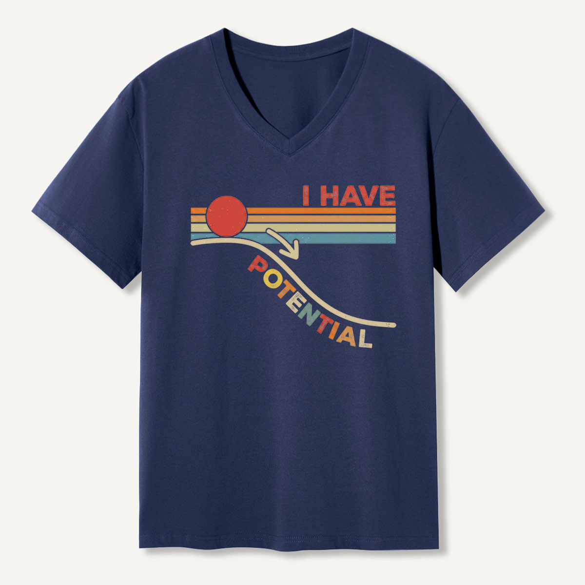 I Have Potential Retro Science Humor V-neck T-Shirt