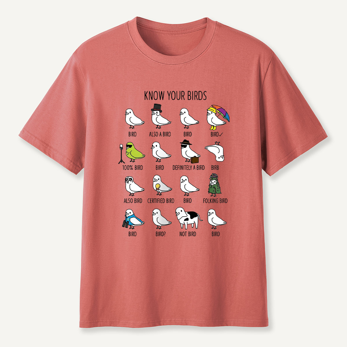 Know Your Birds Bird Chart T-shirt