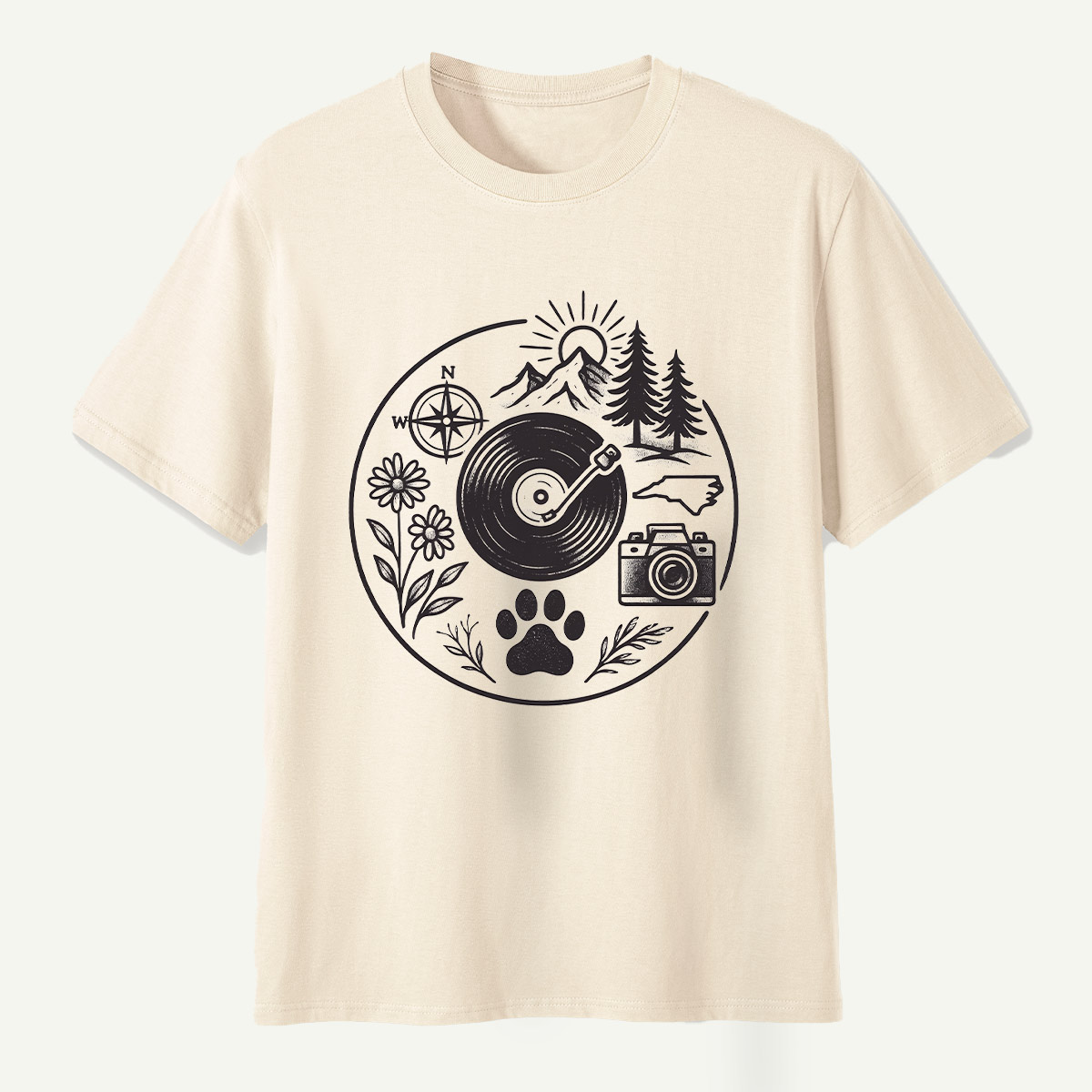 Nature Adventure Yin Yang Circle T-Shirt