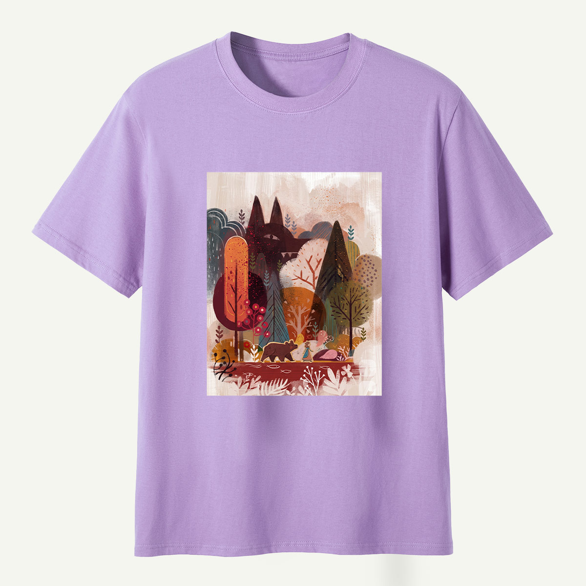 Autumn Fox Forest Storybook Scene T-Shirt