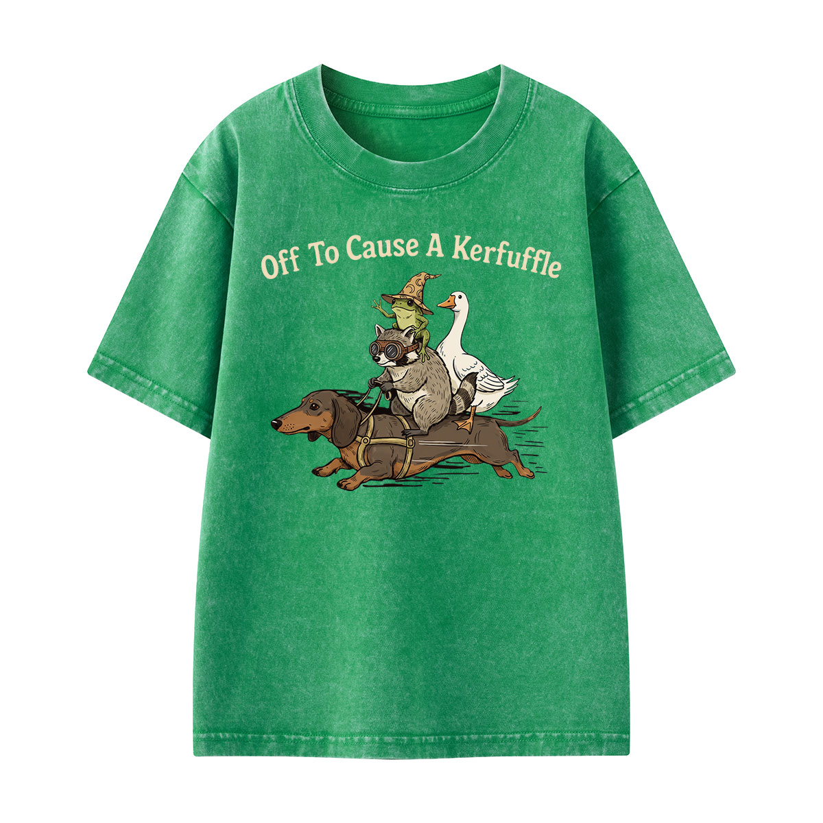 Off To Cause A Kerfuffle Kids Washed T-Shirt