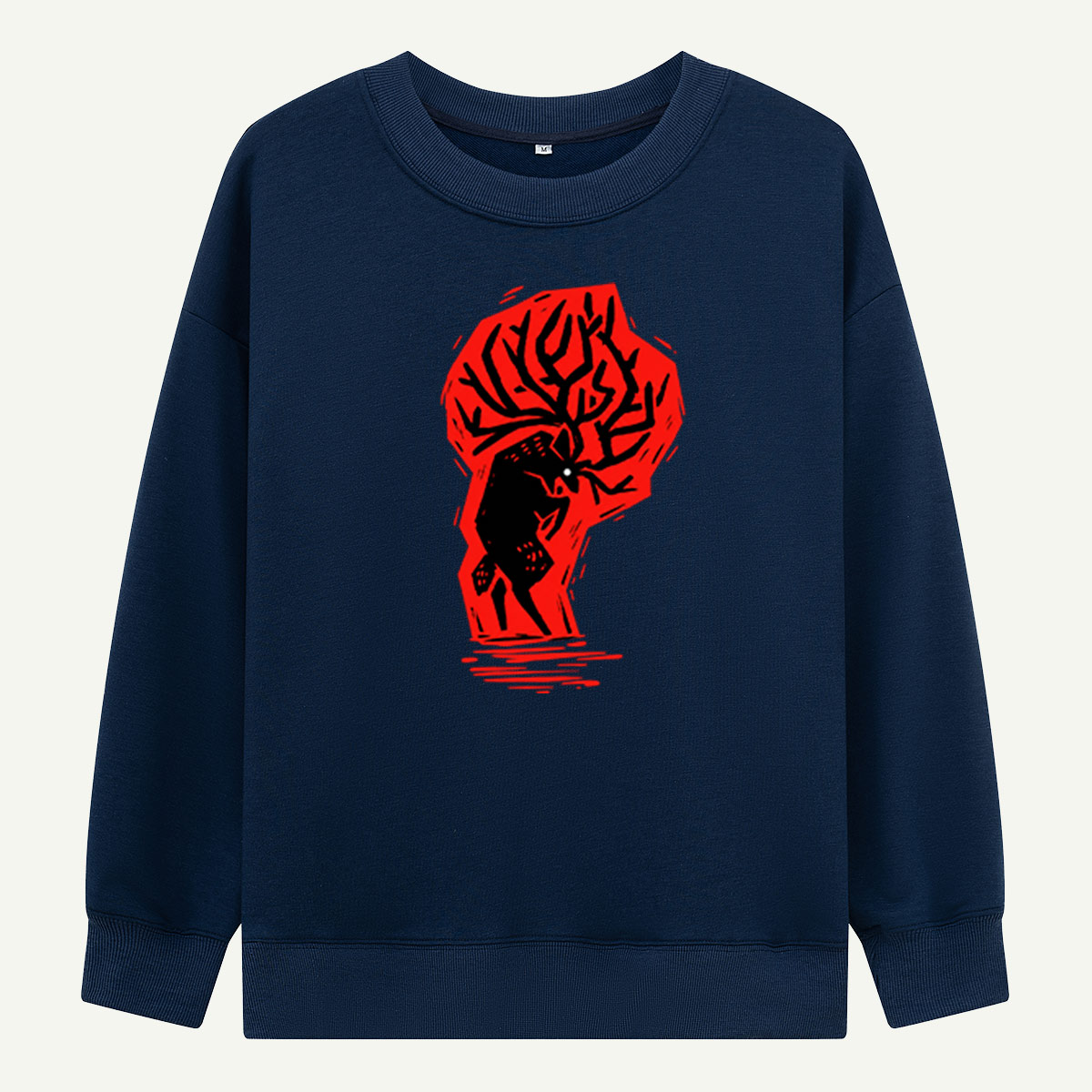 Red Moon Deer Forest Wilderness Sweatshirts