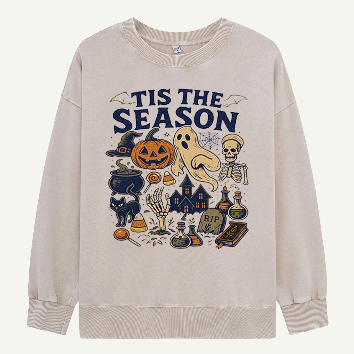 Tis The Season Halloween Icons Washed Sweatshirts