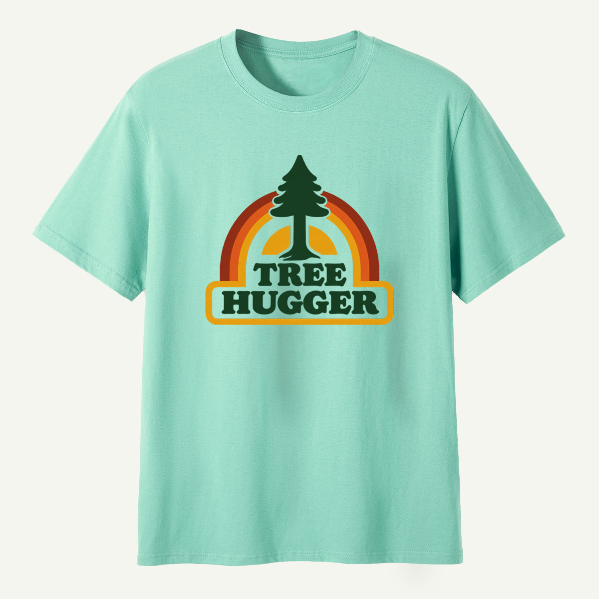 Tree Hugger Retro Rainbow Pine Badge T-Shirt