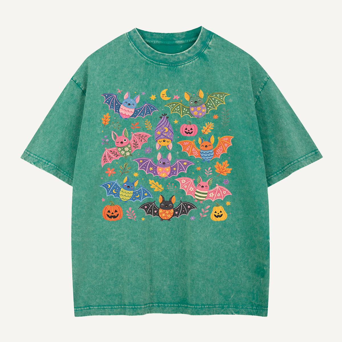 Bats at the Pumpkin Party Washed T-Shirt