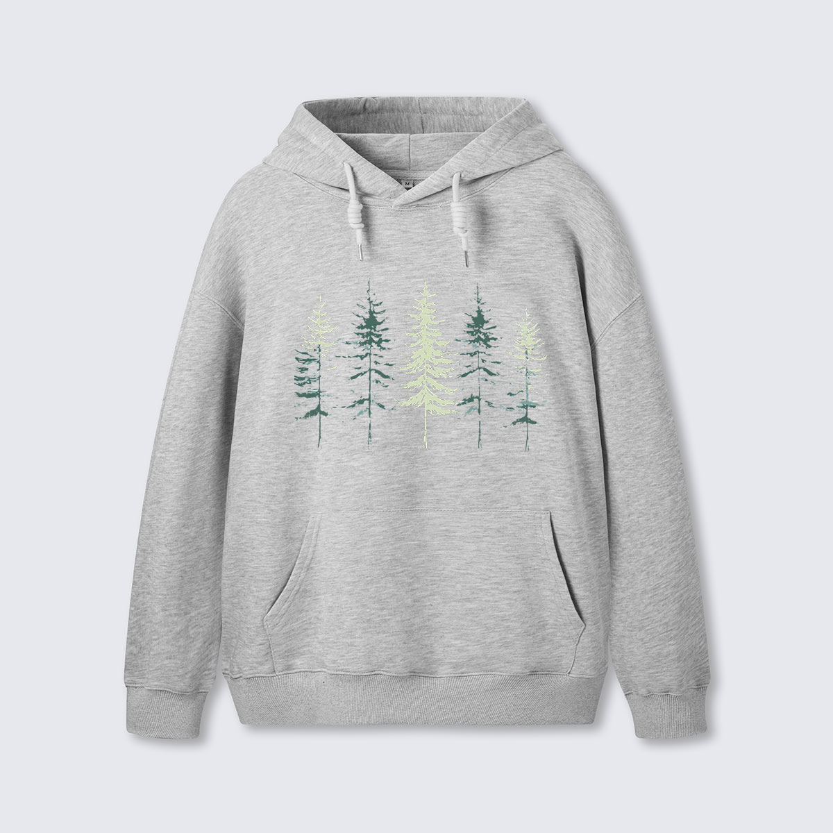 Minimal Pine Forest Silhouette Hoodie