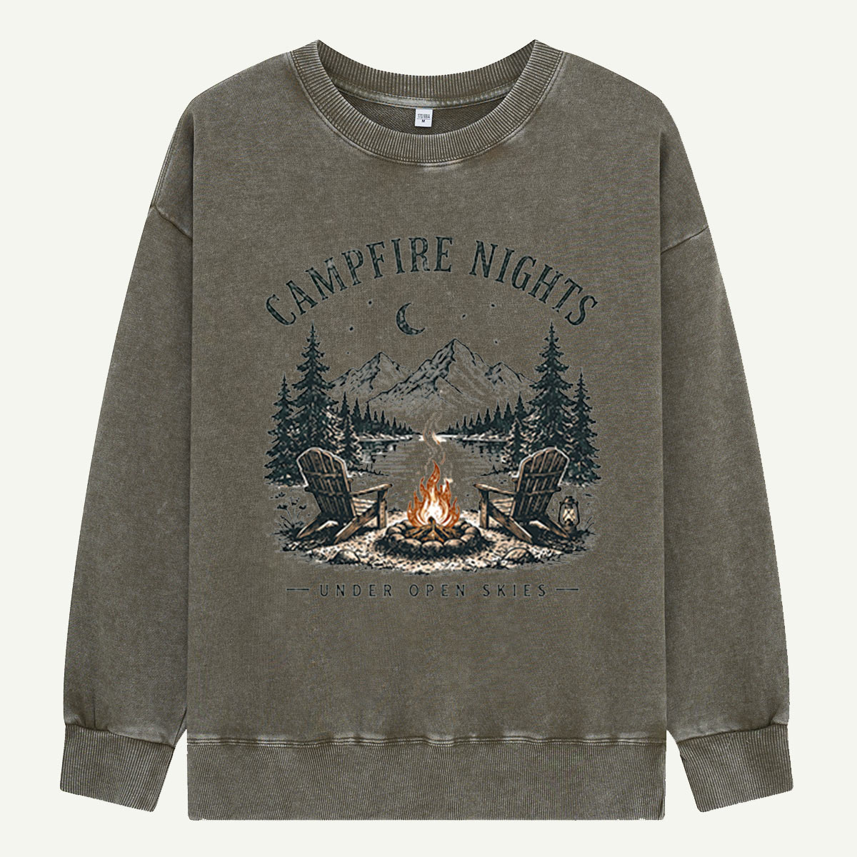 Campfire Nights Under Open Skies Washed Sweatshirts