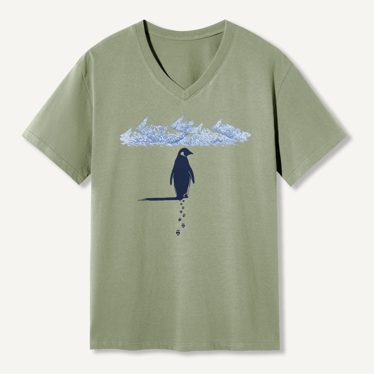 Solitary Penguin Arctic Walk V-neck T-Shirt