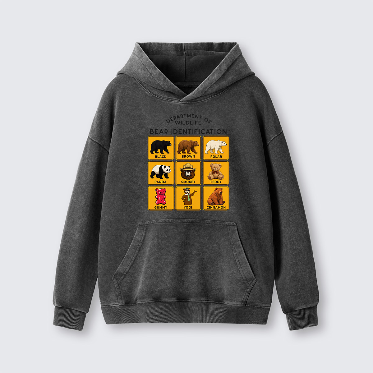 Department of Wildlife Bear Identification Washed Hoodie