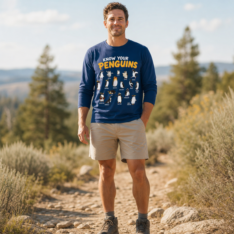Know Your Penguins Penguin Species T‑Shirt Long Sleeve T-Shirt