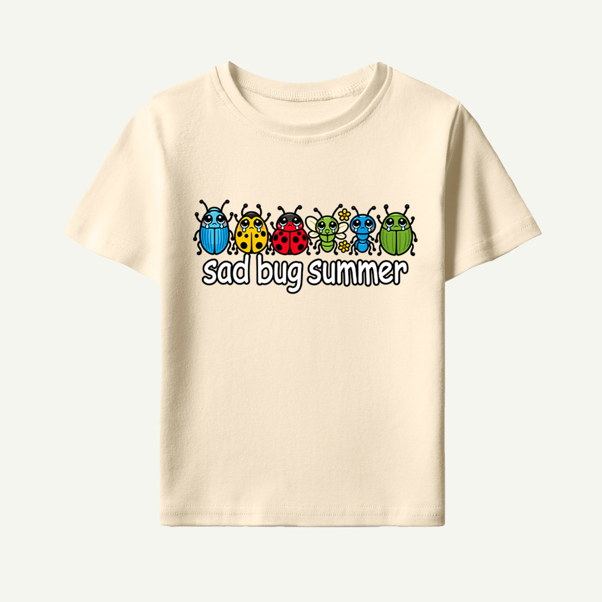 Sad Bug Summer Cute Crying Insects Kids T-Shirt