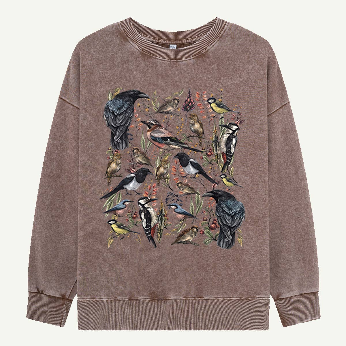 Vintage Wild Birds Botanical Washed Sweatshirts