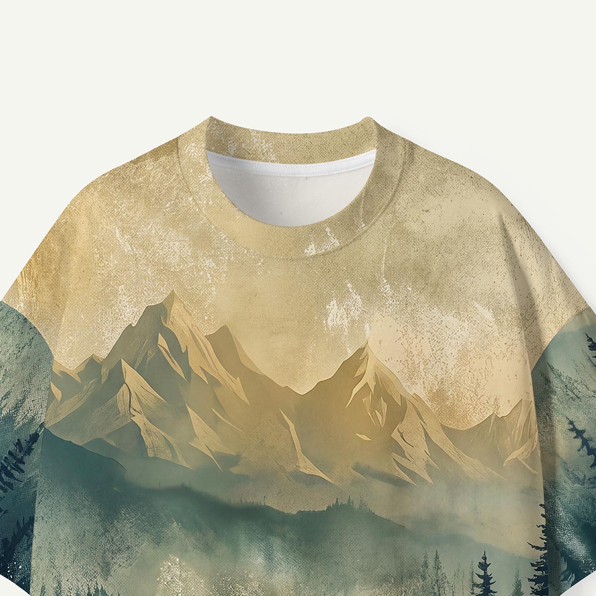 Misty Mountain Pine Forest Eco All-Over Print T-Shirt